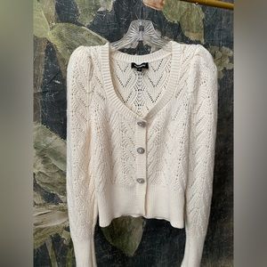 EXPRESS ivory eyelet sweater size M